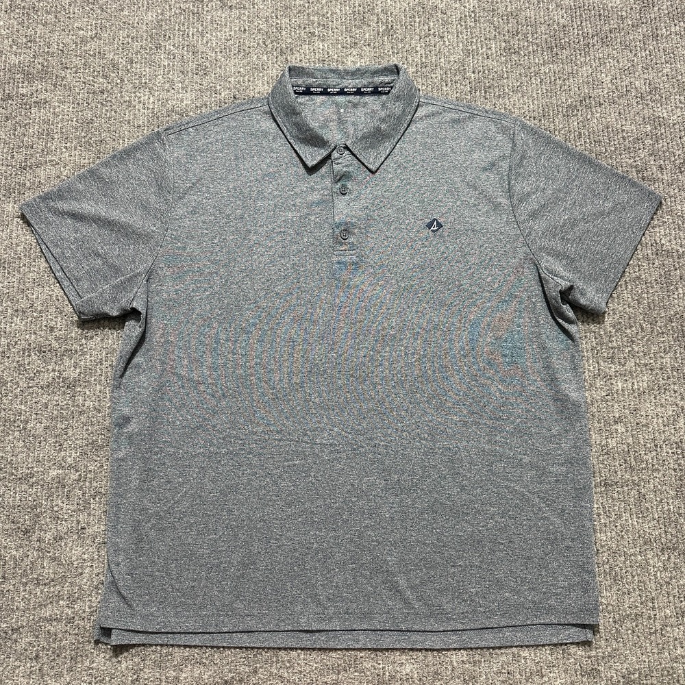 Sperry Mens Classic Polo Shirt Gray Casual Short Sleeve Chest Size‎ 49"